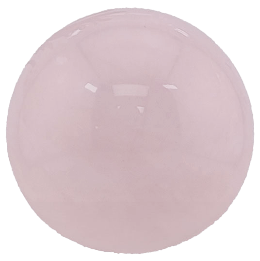 Rose Quartz sphere with gentle pink hues, symbolizing love and healing.