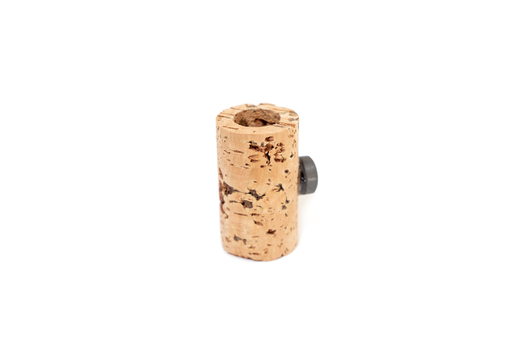 Empty wine cork planter with a round magnet on its side