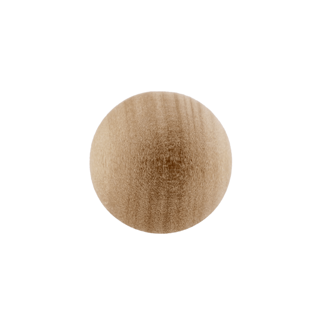 Smooth wooden sphere, showcasing the beautiful, natural wood grain.